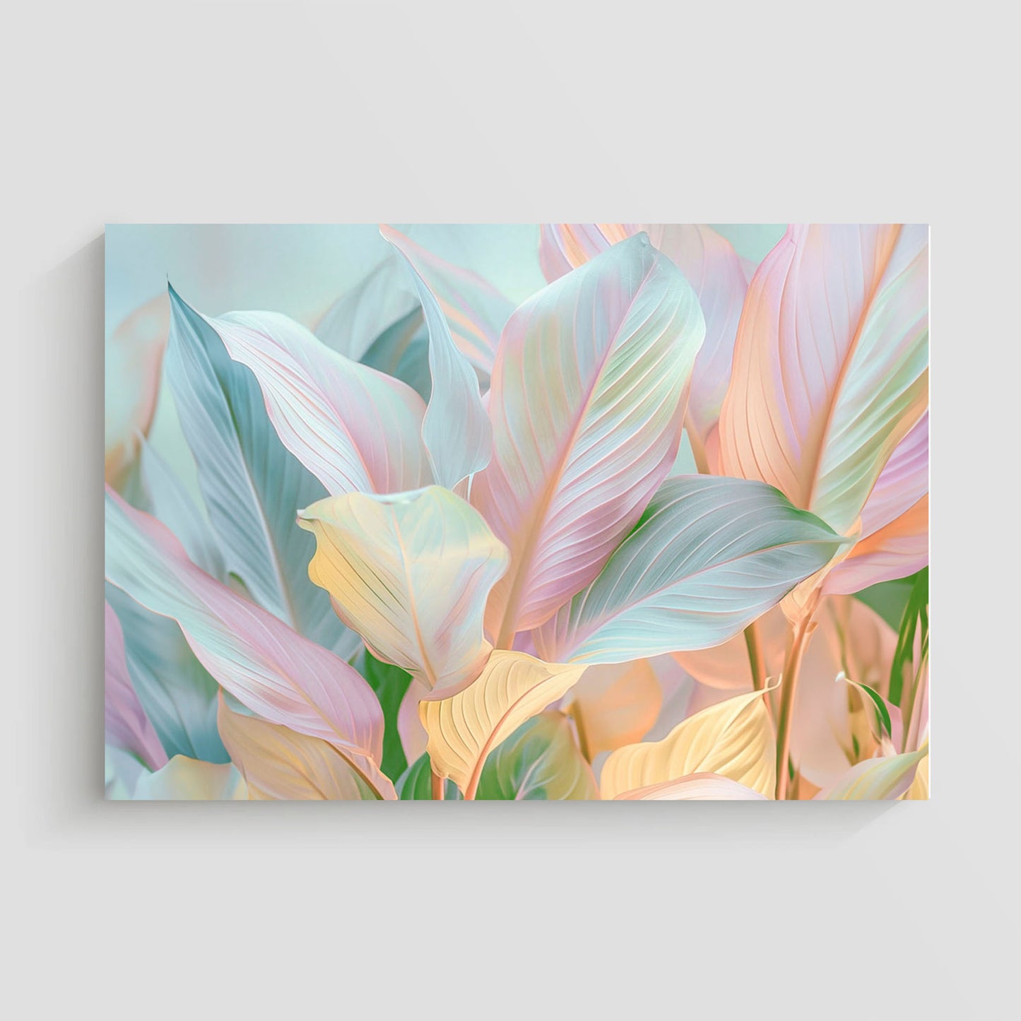 Ilustración minimalista de una planta abstracta en tonos beige y azul, evocando calma y equilibrio.