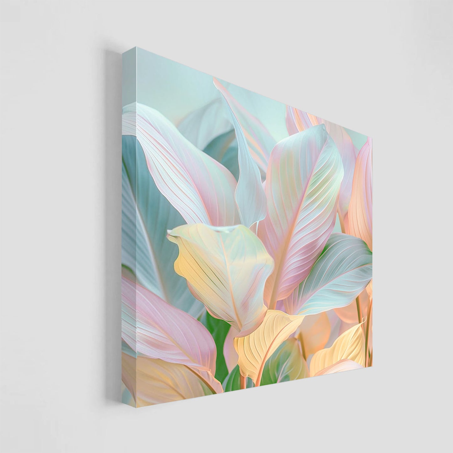 Ilustración minimalista de una planta abstracta en tonos beige y azul, evocando calma y equilibrio.